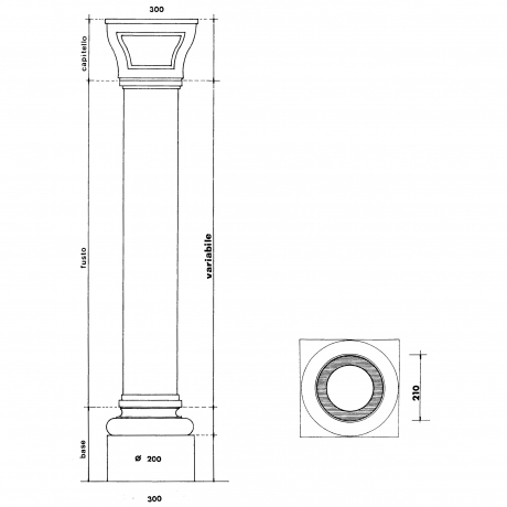 Byzantine capital with cylindrical shaft